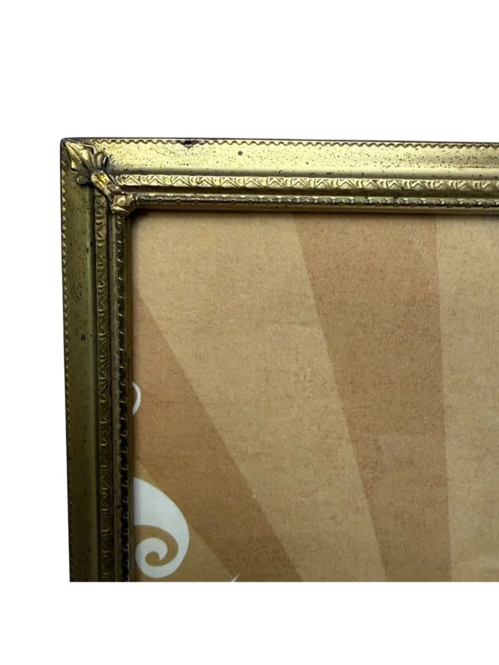 Vintage Gold Metal Picture Frame Tabletop Easel Back 7x10 Photo Regency
